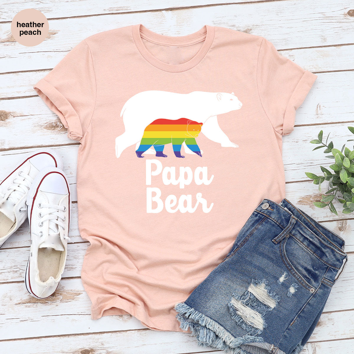 Papa Bear Shirt, Papa Bear T-Shirt, LGBT Shirt, Rainbow Bear Tee