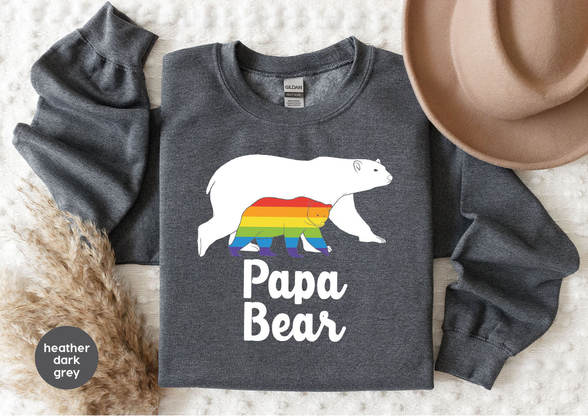 Papa Bear Shirt, Papa Bear T-Shirt, LGBT Shirt, Rainbow Bear Tee