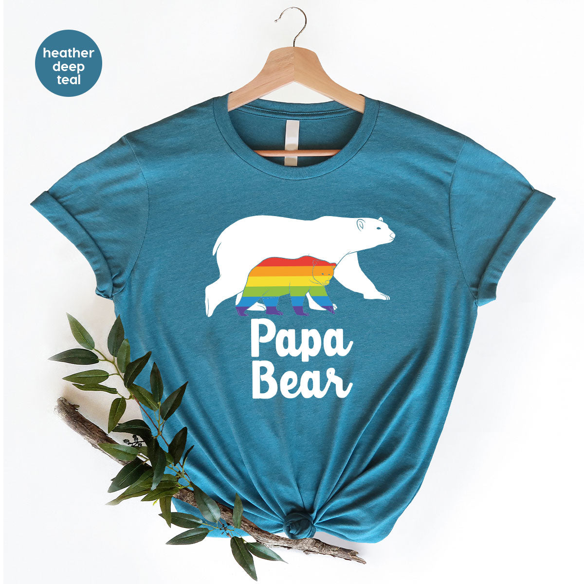 Papa Bear Shirt, Papa Bear T-Shirt, LGBT Shirt, Rainbow Bear Tee
