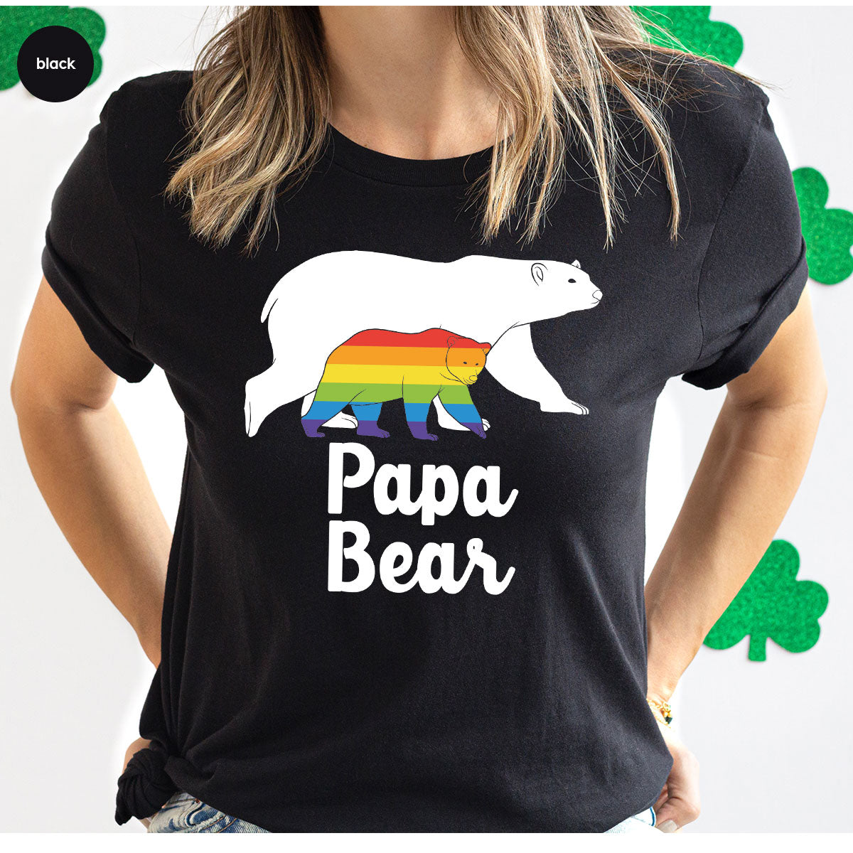 Papa Bear Shirt, Papa Bear T-Shirt, LGBT Shirt, Rainbow Bear Tee
