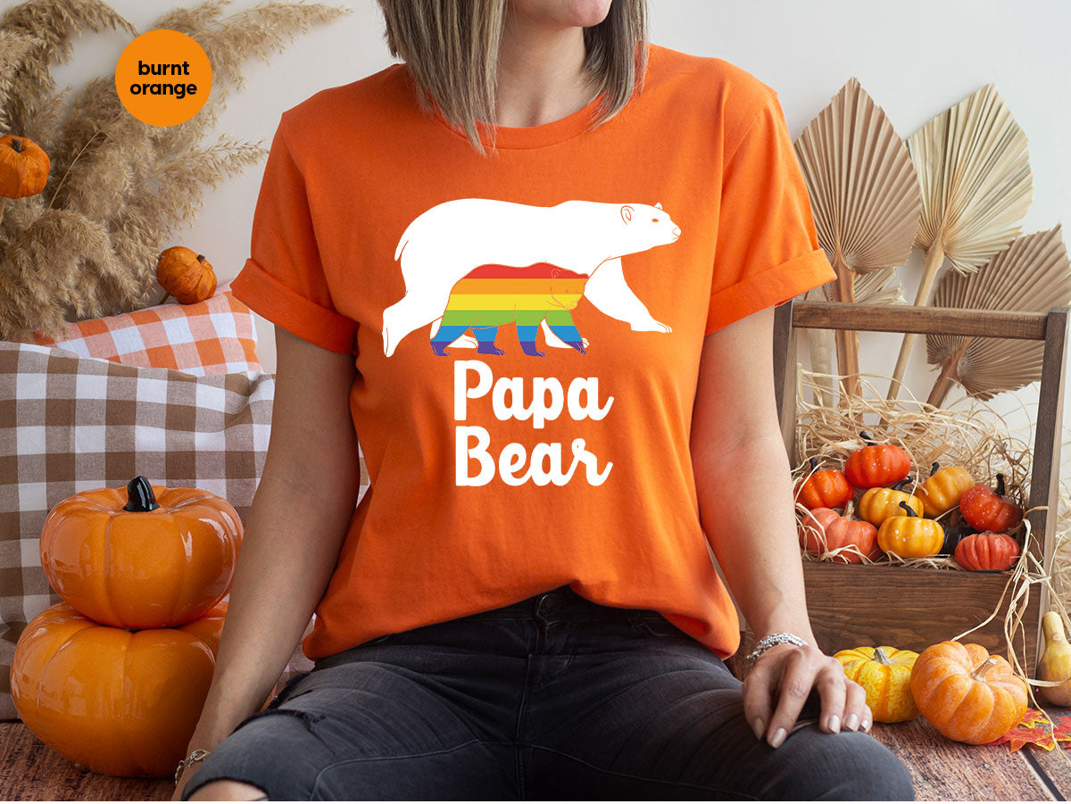 Papa Bear Shirt, Papa Bear T-Shirt, LGBT Shirt, Rainbow Bear Tee