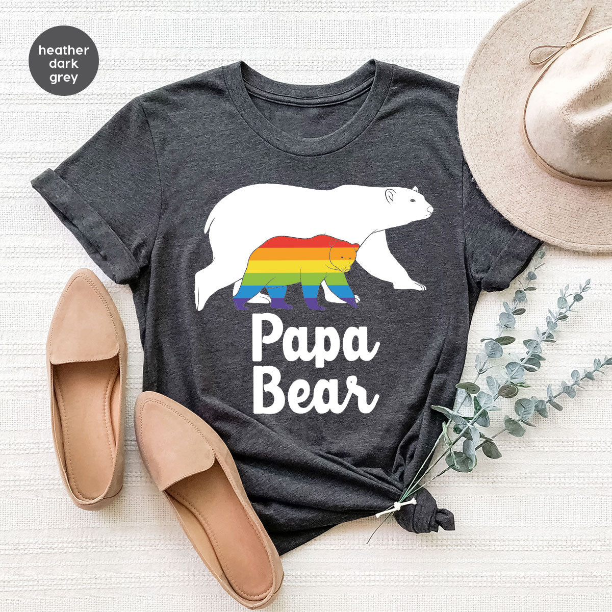 Papa Bear Shirt, Papa Bear T-Shirt, LGBT Shirt, Rainbow Bear Tee