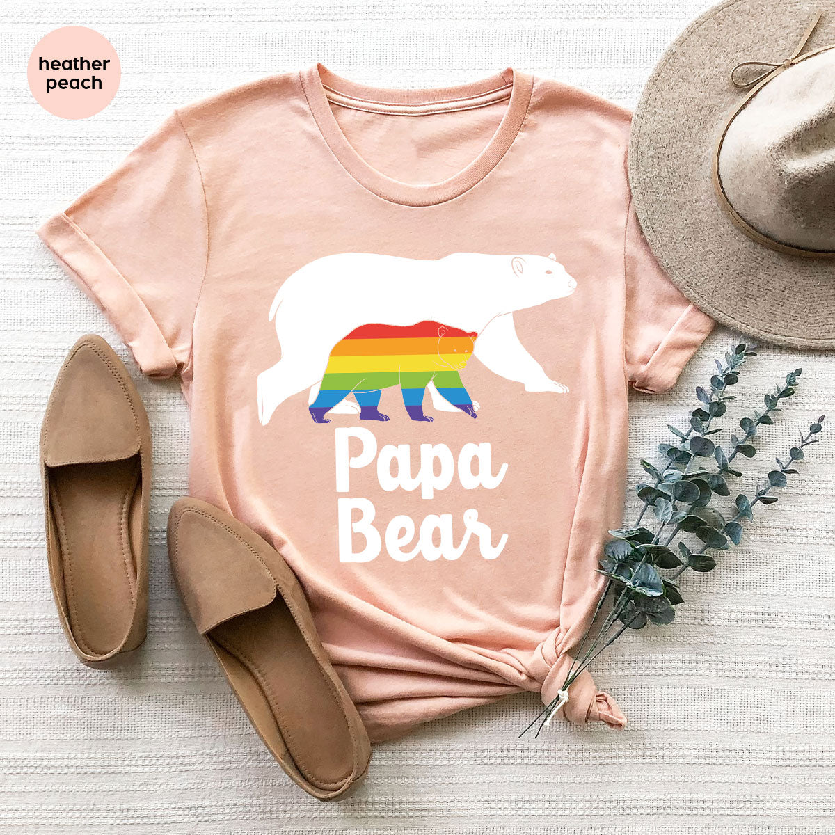 Papa Bear Shirt, Papa Bear T-Shirt, LGBT Shirt, Rainbow Bear Tee