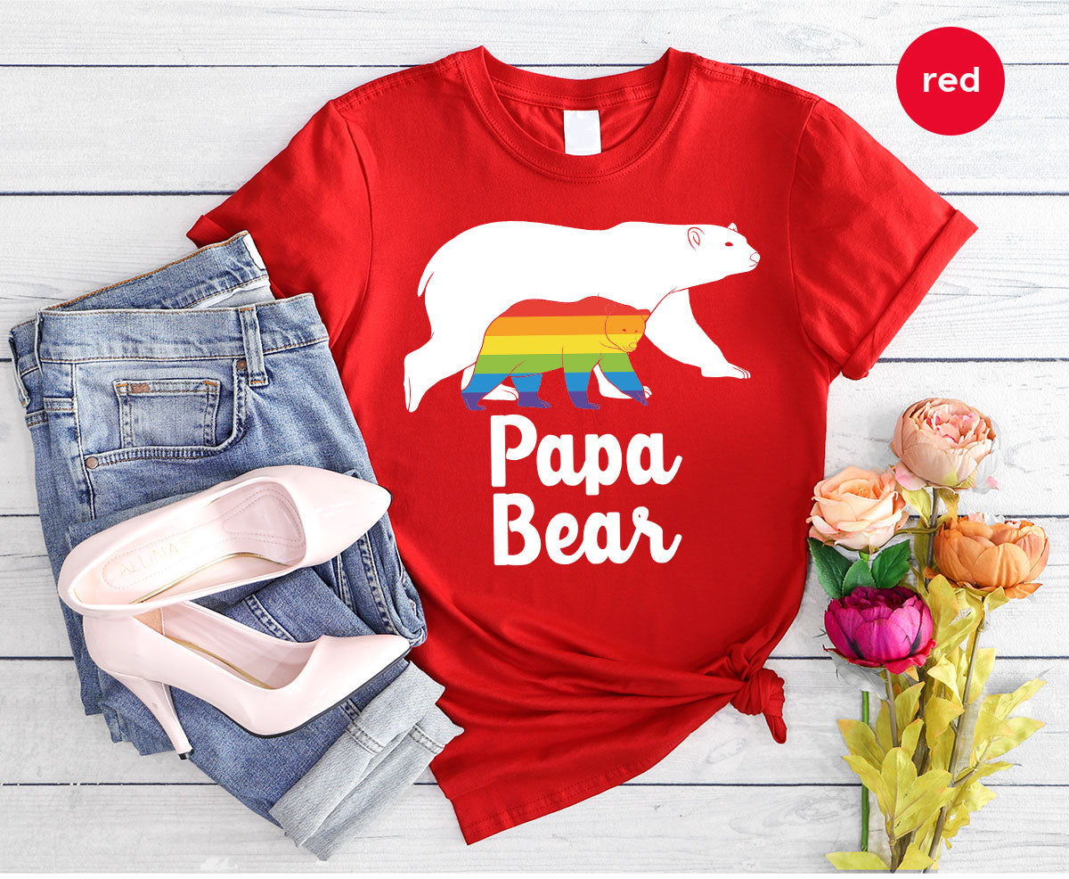 Papa Bear Shirt, Papa Bear T-Shirt, LGBT Shirt, Rainbow Bear Tee