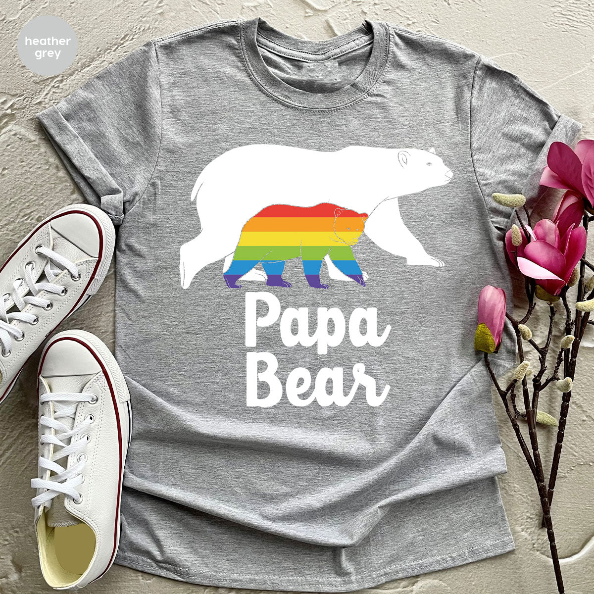 Papa Bear Shirt, Papa Bear T-Shirt, LGBT Shirt, Rainbow Bear Tee