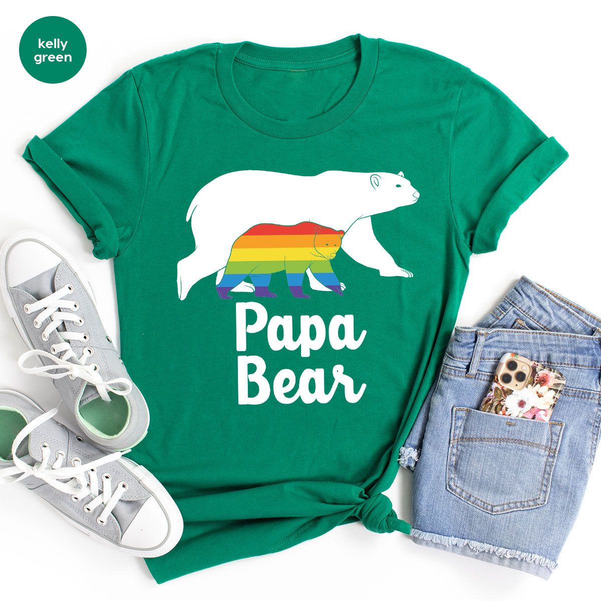 Papa Bear Shirt, Papa Bear T-Shirt, LGBT Shirt, Rainbow Bear Tee