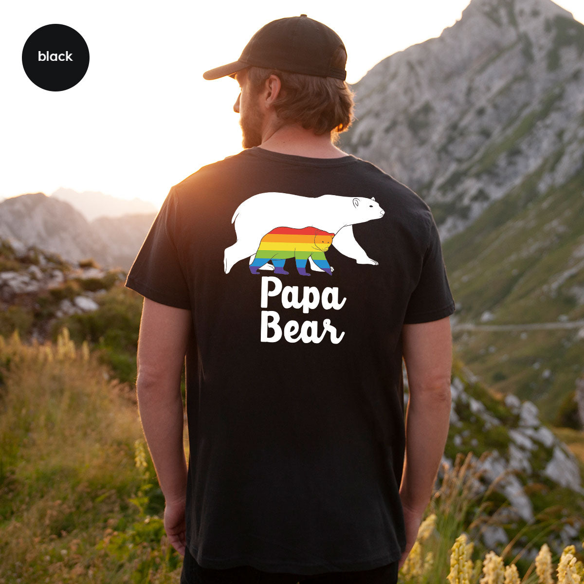 Papa Bear Shirt, Papa Bear T-Shirt, LGBT Shirt, Rainbow Bear Tee