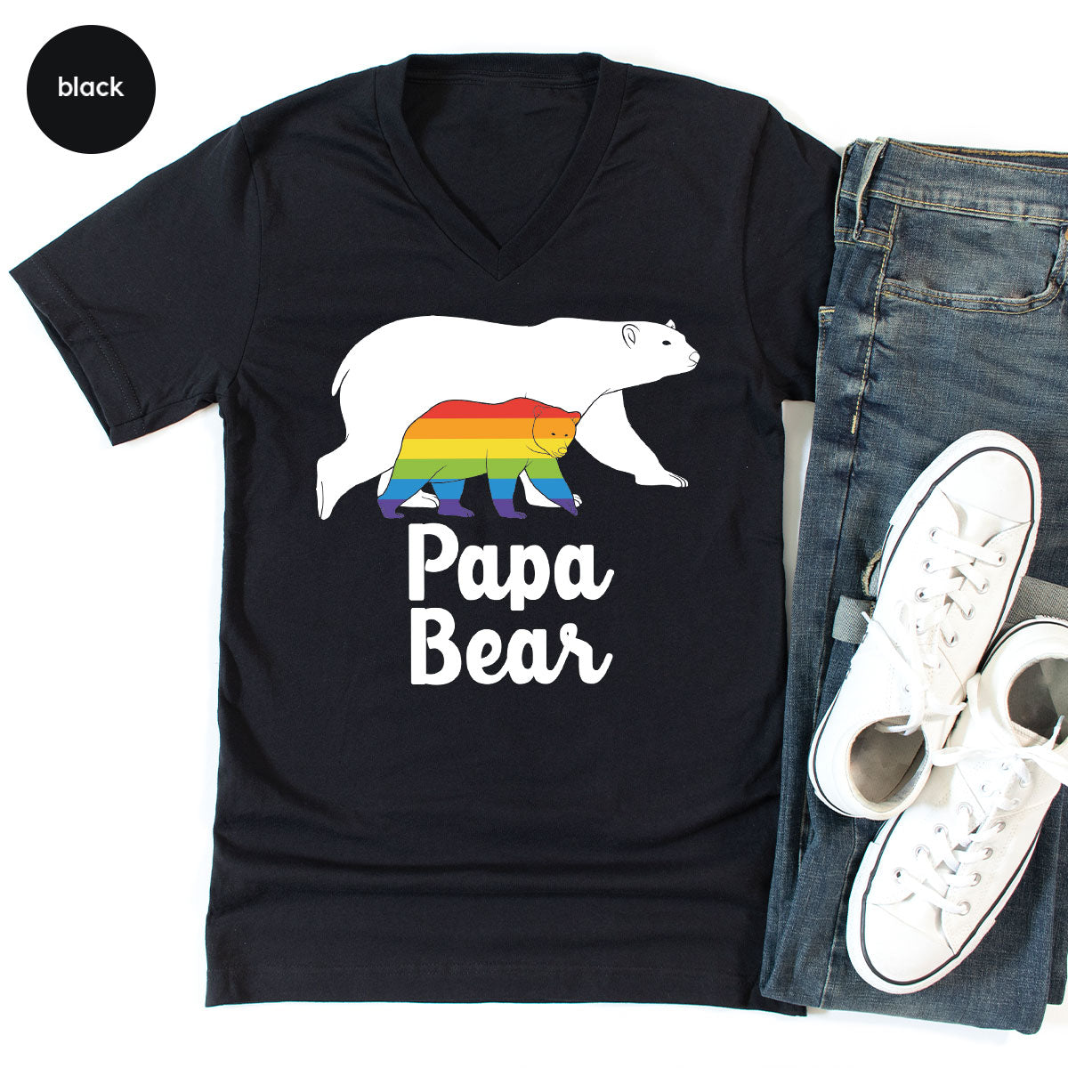Papa Bear Shirt, Papa Bear T-Shirt, LGBT Shirt, Rainbow Bear Tee