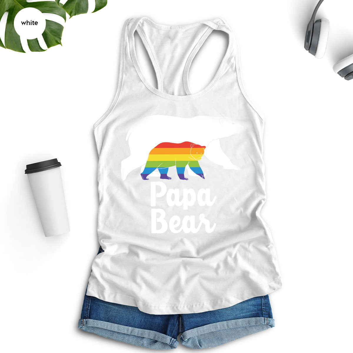 Papa Bear Shirt, Papa Bear T-Shirt, LGBT Shirt, Rainbow Bear Tee