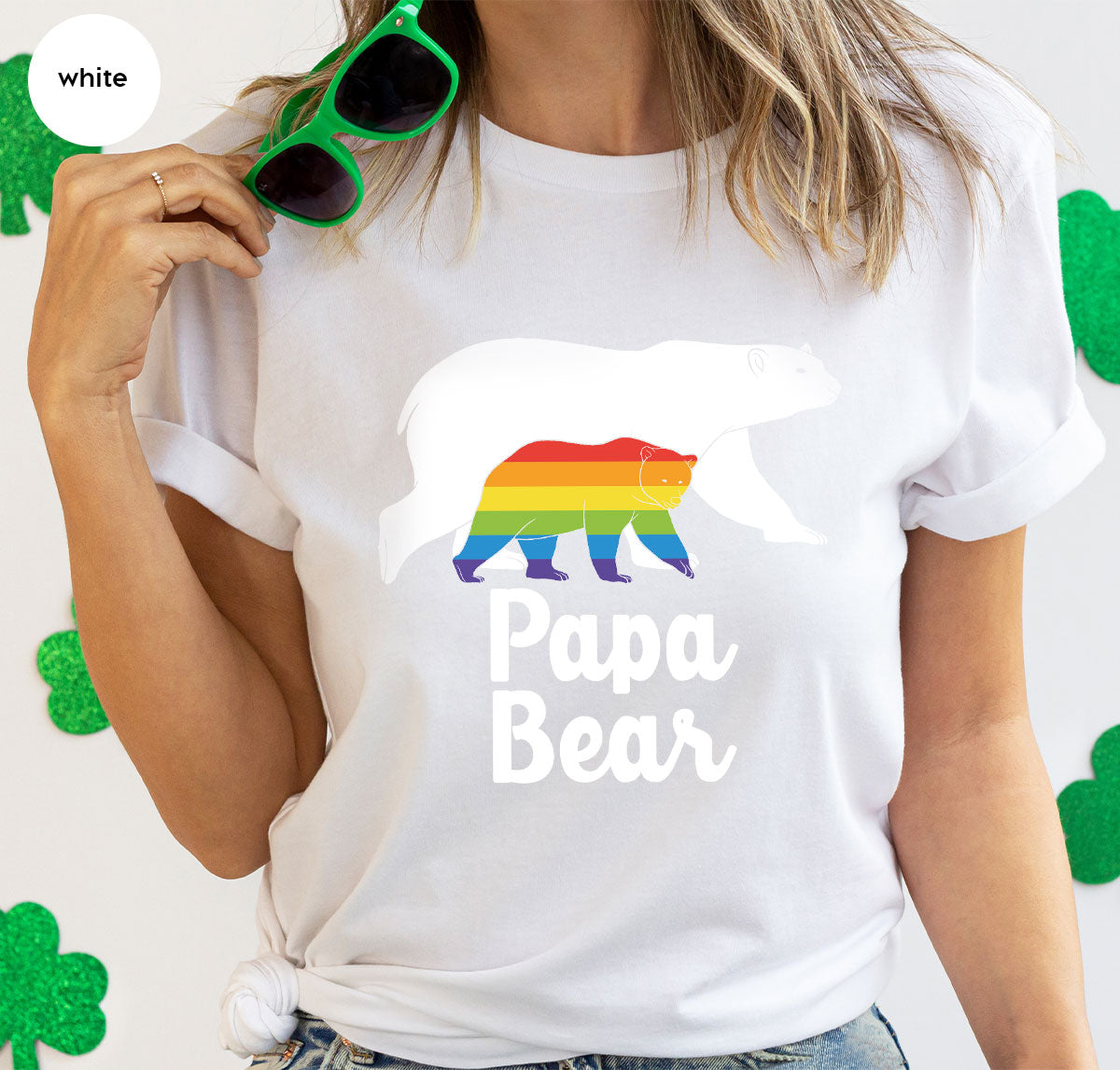 Papa Bear Shirt, Papa Bear T-Shirt, LGBT Shirt, Rainbow Bear Tee