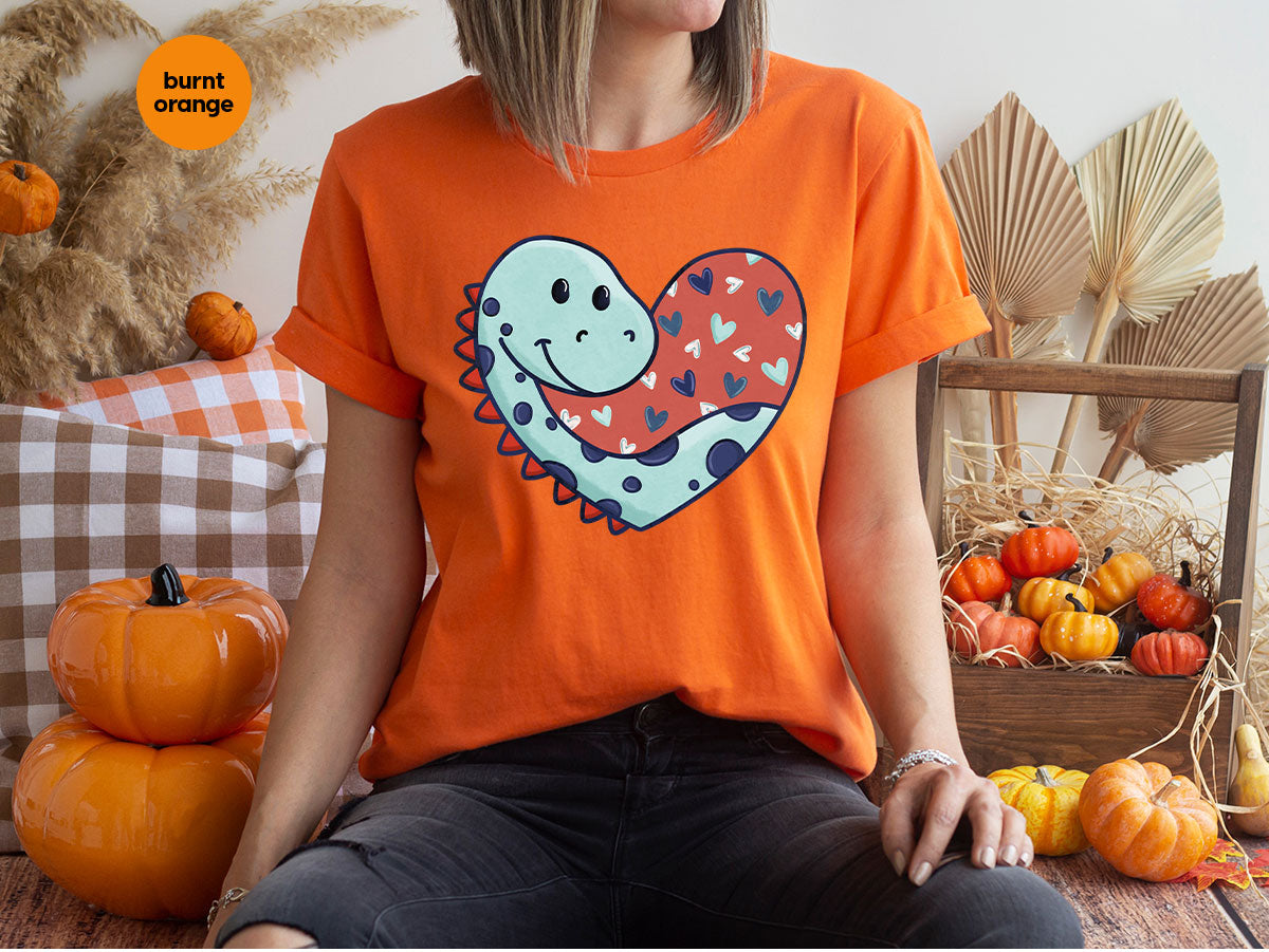 Valentine's Day Dino Shirt, Heart Of Dinosaur Shirt, Feb 14 Tee