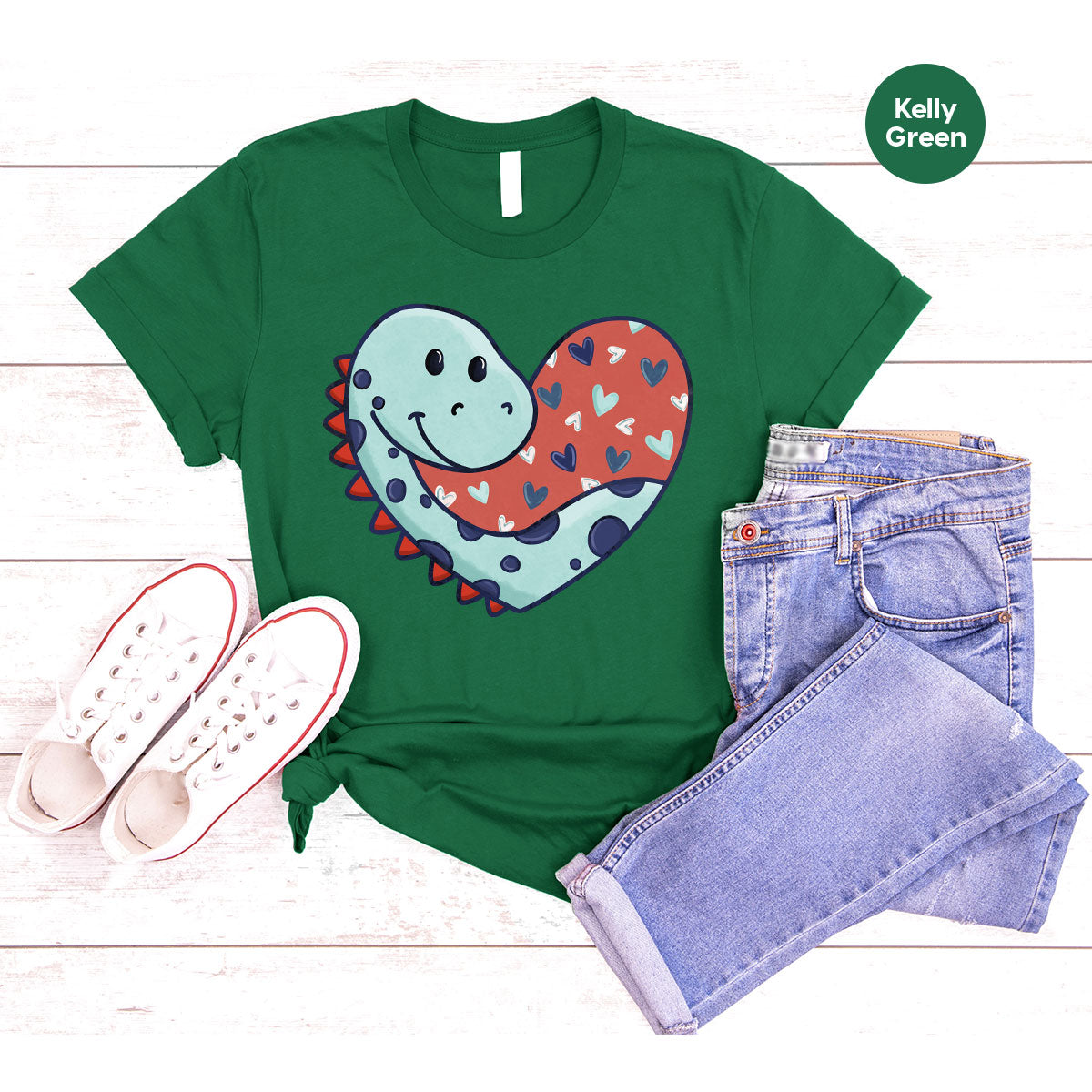 Valentine's Day Dino Shirt, Heart Of Dinosaur Shirt, Feb 14 Tee