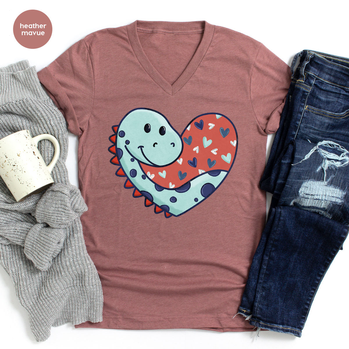 Valentine's Day Dino Shirt, Heart Of Dinosaur Shirt, Feb 14 Tee