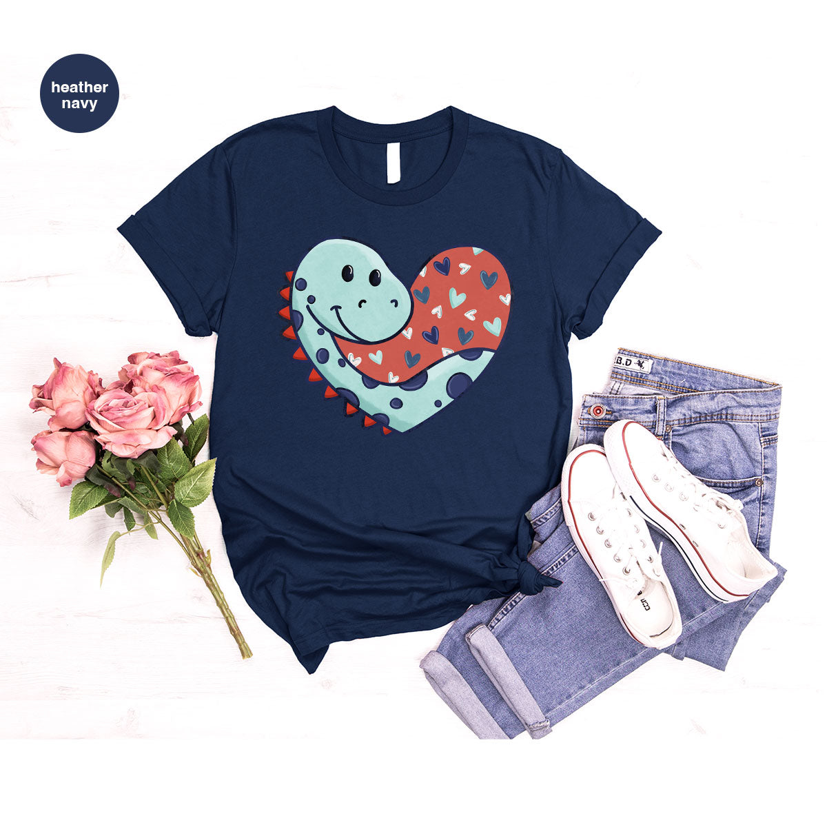 Valentine's Day Dino Shirt, Heart Of Dinosaur Shirt, Feb 14 Tee