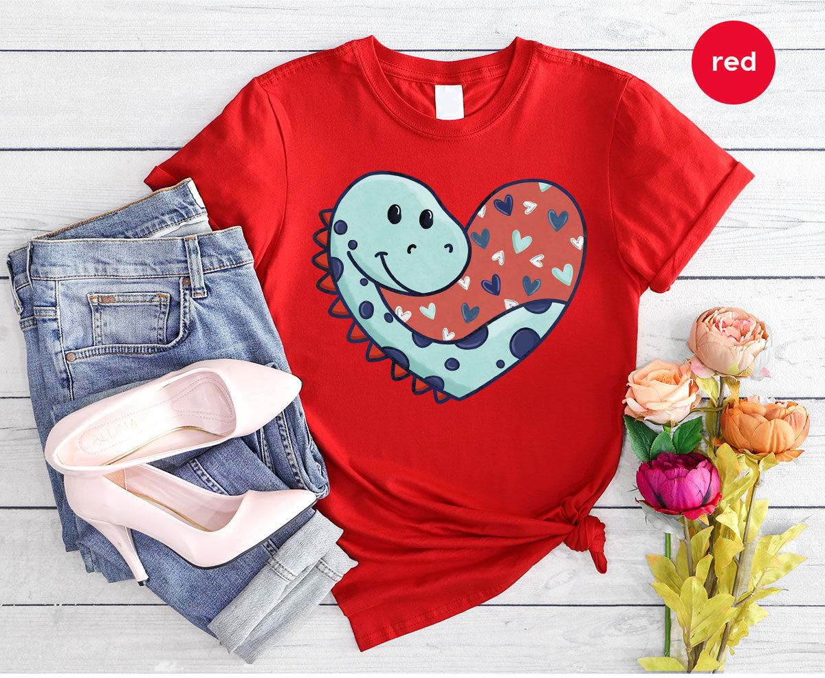 Valentine's Day Dino Shirt, Heart Of Dinosaur Shirt, Feb 14 Tee