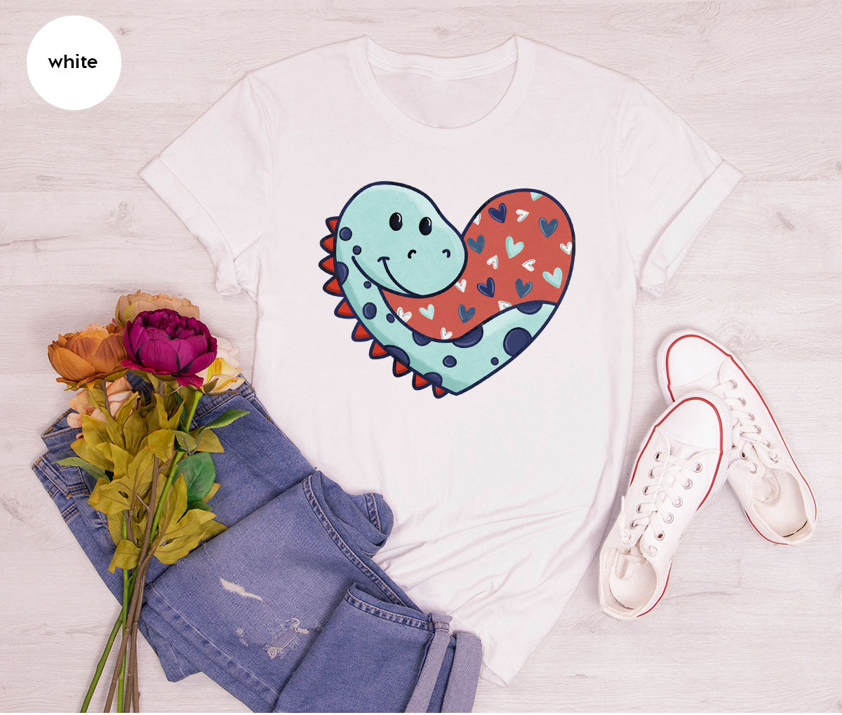 Valentine's Day Dino Shirt, Heart Of Dinosaur Shirt, Feb 14 Tee