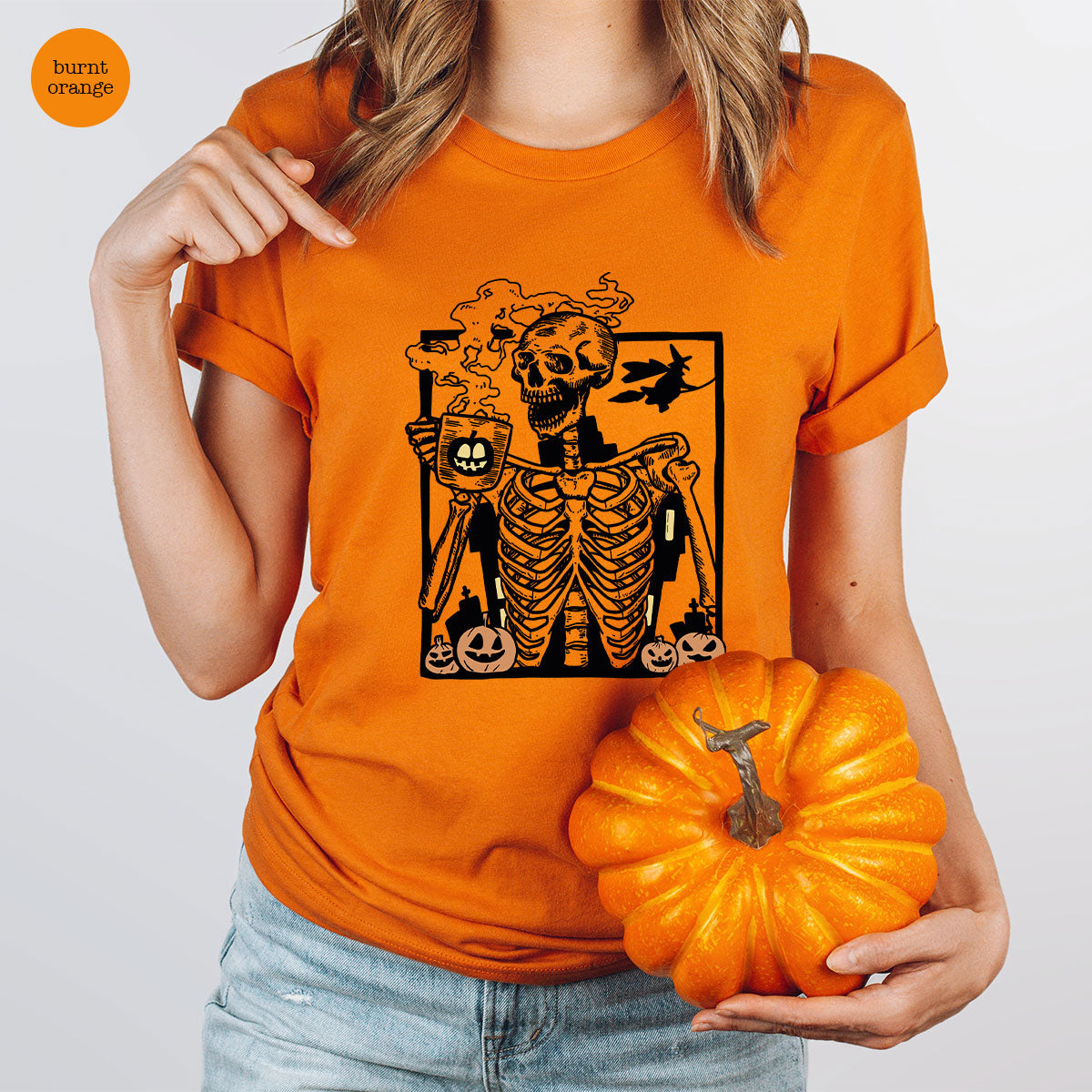 Halloween Skeleton Shirt, Creepy Halloween Tee, Funny Skeleton T-Shirt, Gift for Halloween