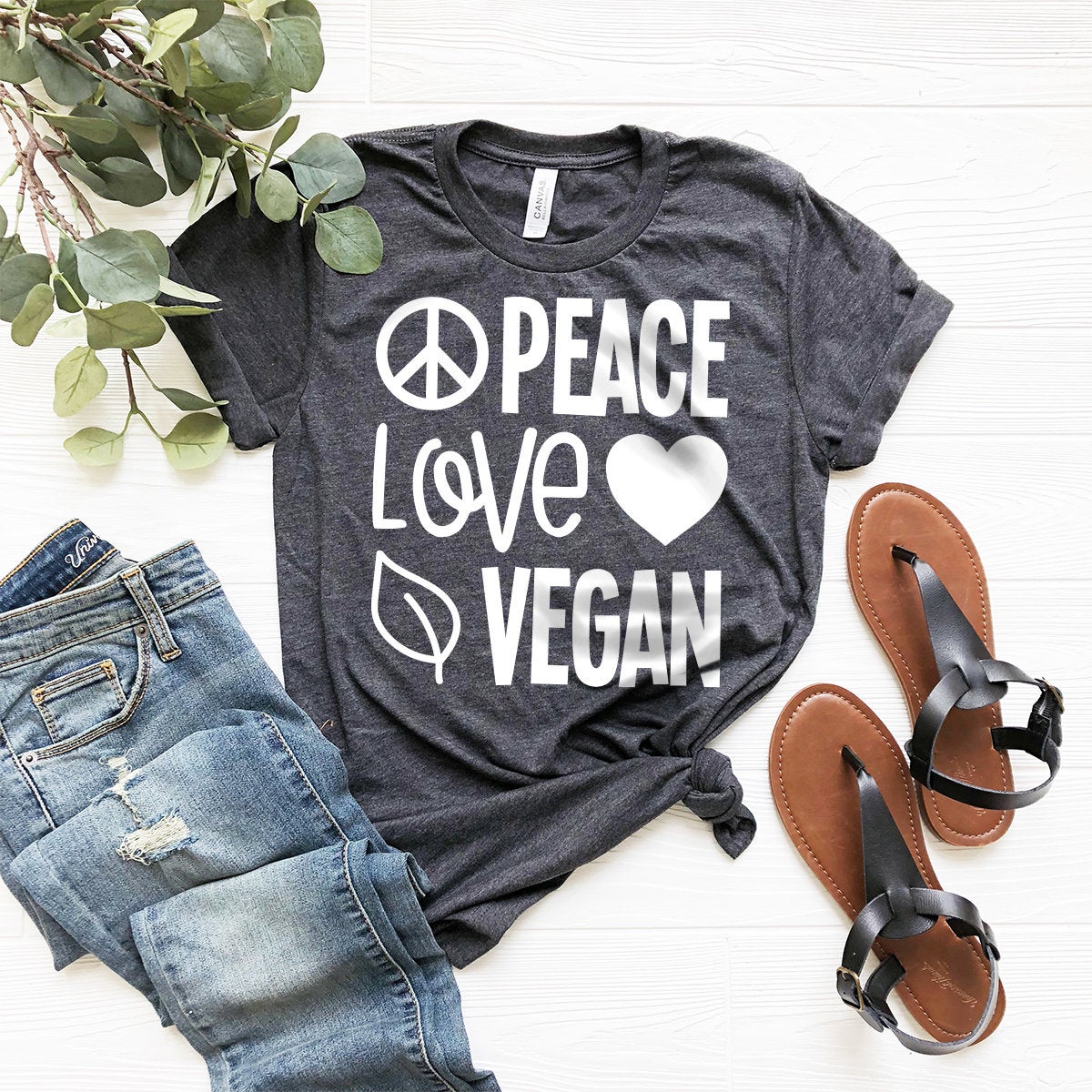Peace Love Vegan T-Shirt, Animal Lover, Hippie Shirt, Veganism Tshirt, Animal Activist Tee, Hipster Shirt, Vegan Hippie Shirt - Fastdeliverytees.com