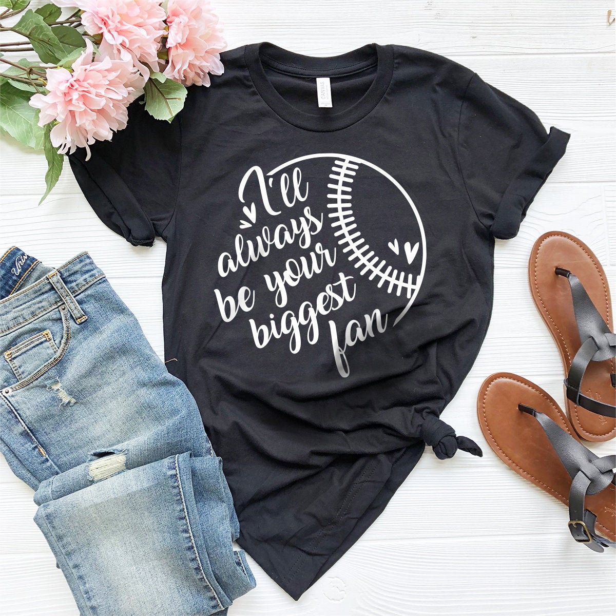 I'll Always Be Your Biggest Fan Shirt, Baseball T-Shirt, Baseball Mom Shirt, Baseball Dad Tee, Baseball Fan Shirt, Baseball Game Day Shirt - Fastdeliverytees.com