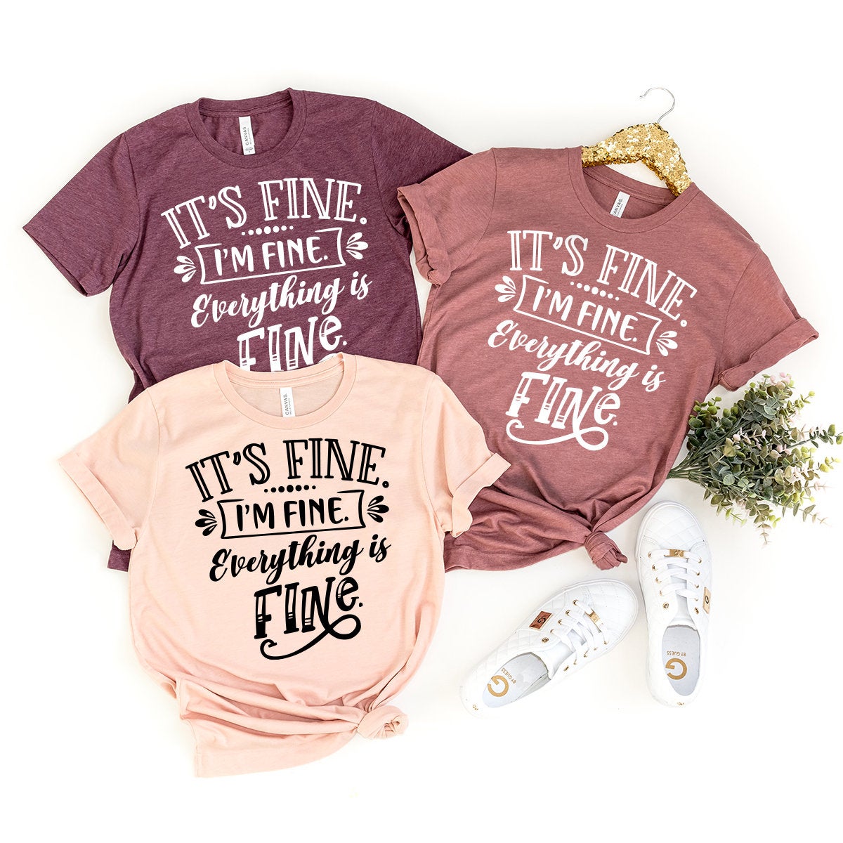 Funny Sarcastic Tee, Sarcastic Quote Shirt, Motivational Tee, Introvert Shirt, Funny T-Shirt, It's Fine I'm Fine Everything Is Fine Shirt - Fastdeliverytees.com