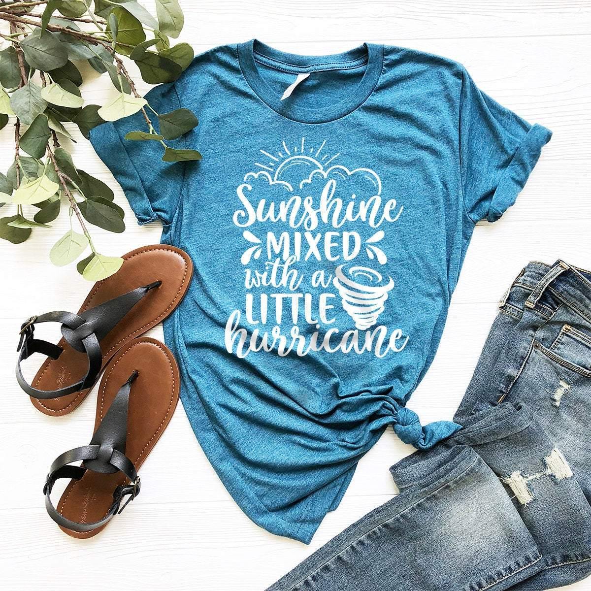 Farm Life T-Shirt, Country Living Shirt, Country Concert Shirt, Sunshine Mixed With A Little Hurricane Shirt, Hurricane Shirt, Beach Tee - Fastdeliverytees.com