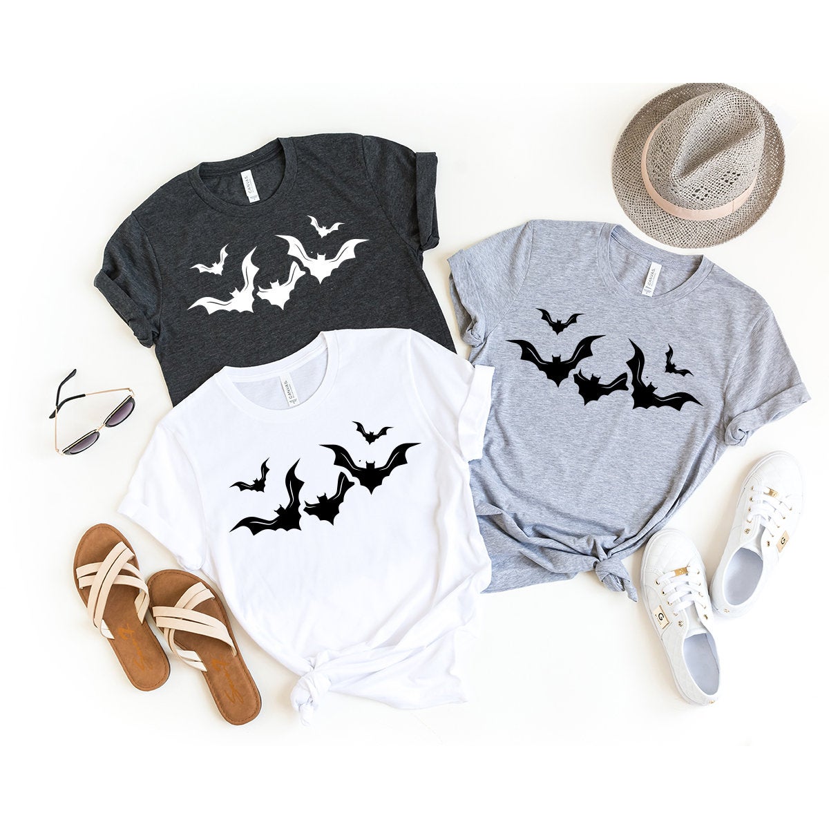 Halloween Bats Shirt, Halloween T-Shirt, Halloween Gift, Fall Shirt, Bats Shirt, Funny Halloween Shirt, Horror Shirt, Flying Bats Shirt - Fastdeliverytees.com