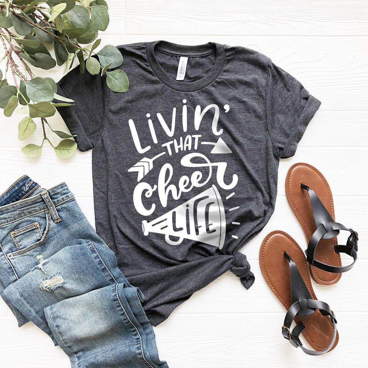 Living That Cheer Life Shirt, Cheer Tribe Shirt, Sport Mom Shirt, Cheer Life Shirt, Cheerleading T-Shirt, Cheer Mom Shirt, Cheer Tee, - Fastdeliverytees.com