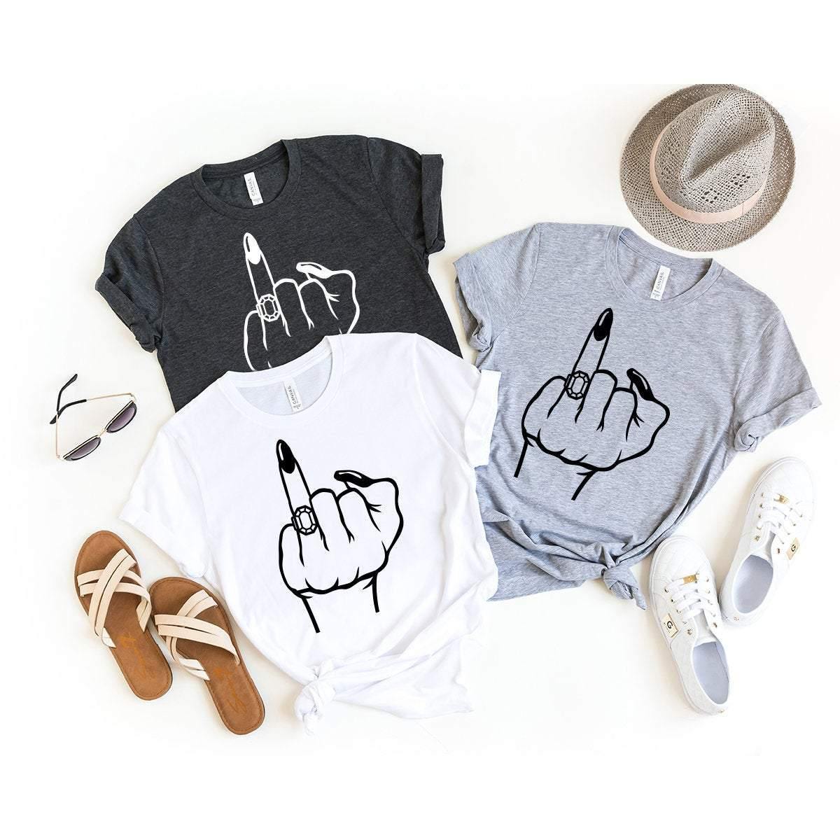 Bridal Party Shirt, Ring Finger With Ring Shirt, Funny Bridal Shirt, Engaged AF T-Shirt, Engagement Announcement, Bride Finger Shirt - Fastdeliverytees.com