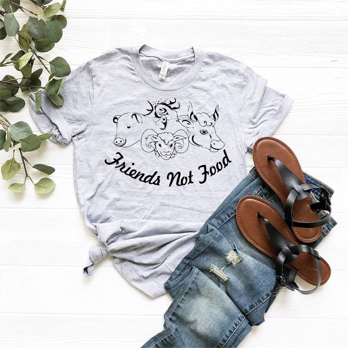 Friends Not Food T-Shirt, Animal Rights Shirt, Animal Lover Tee, Vegan Shirt, Vegetarian Shirt, Gift For Vegan, Save Animal Shirt - Fastdeliverytees.com