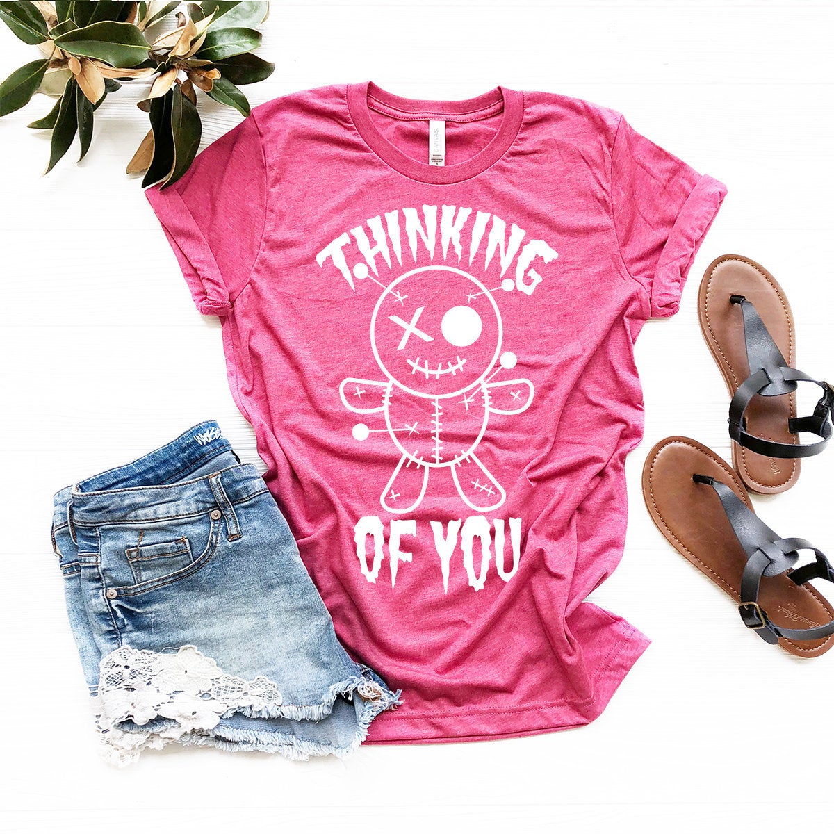 Thinking Of You Voodoo T-Shirt, Voodoo Doll Shirt, Funny Halloween Shirt, Pins And Needles Graphic Tee, Voodoo Magic Shirt, Halloween Shirt - Fastdeliverytees.com