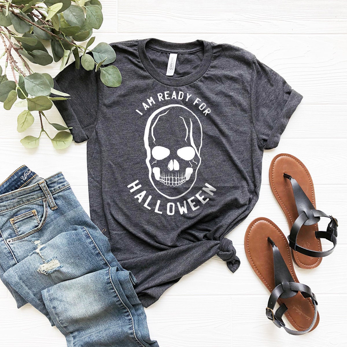 Skull Halloween Shirt, Halloween T-Shirt, Fall Shirt, Halloween Gift, Funny Halloween Shirt, I Am Ready For Halloween Tee, Horror Shirt - Fastdeliverytees.com