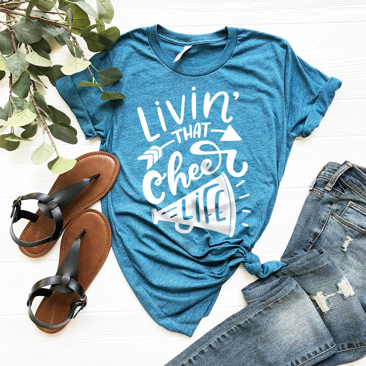 Living That Cheer Life Shirt, Cheer Tribe Shirt, Sport Mom Shirt, Cheer Life Shirt, Cheerleading T-Shirt, Cheer Mom Shirt, Cheer Tee, - Fastdeliverytees.com
