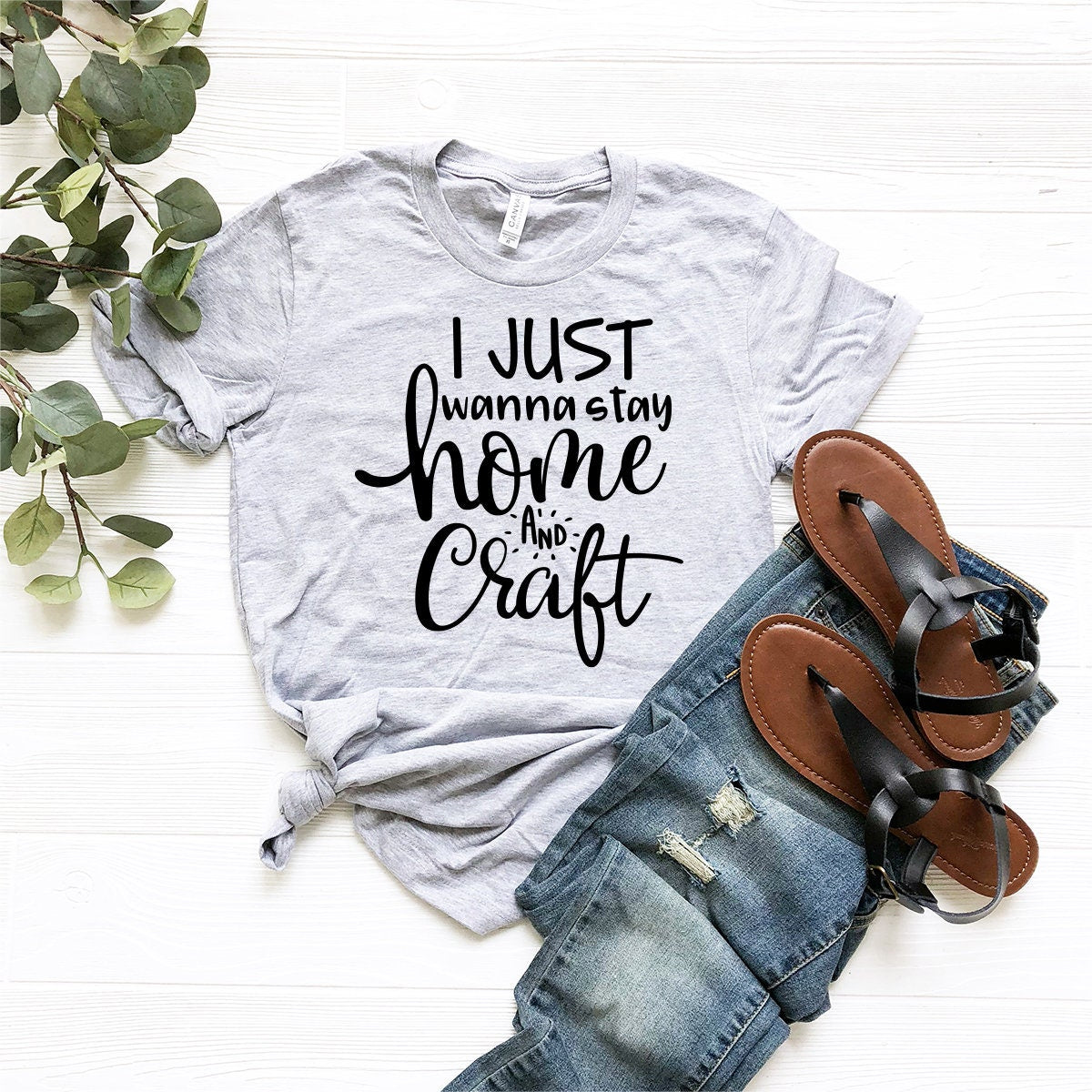 Crafting T-Shirt, Funny Craft Hobby Shirt, Gift For Crafter, Crafter Shirt, Crafter Gift, I Just Wanna Stay Home And Craft Tee - Fastdeliverytees.com