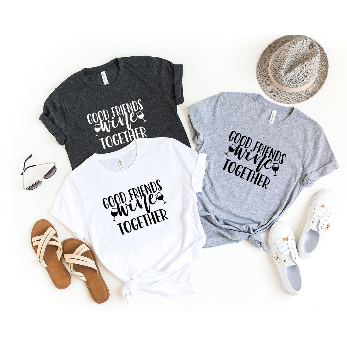 Good Friends Wine Together Shirt, Wine Shirt, Wine Lover Shirt, Wine Tee, Funny Wine Shirt, Drinking Shirt,Best Friend Shirt - Fastdeliverytees.com