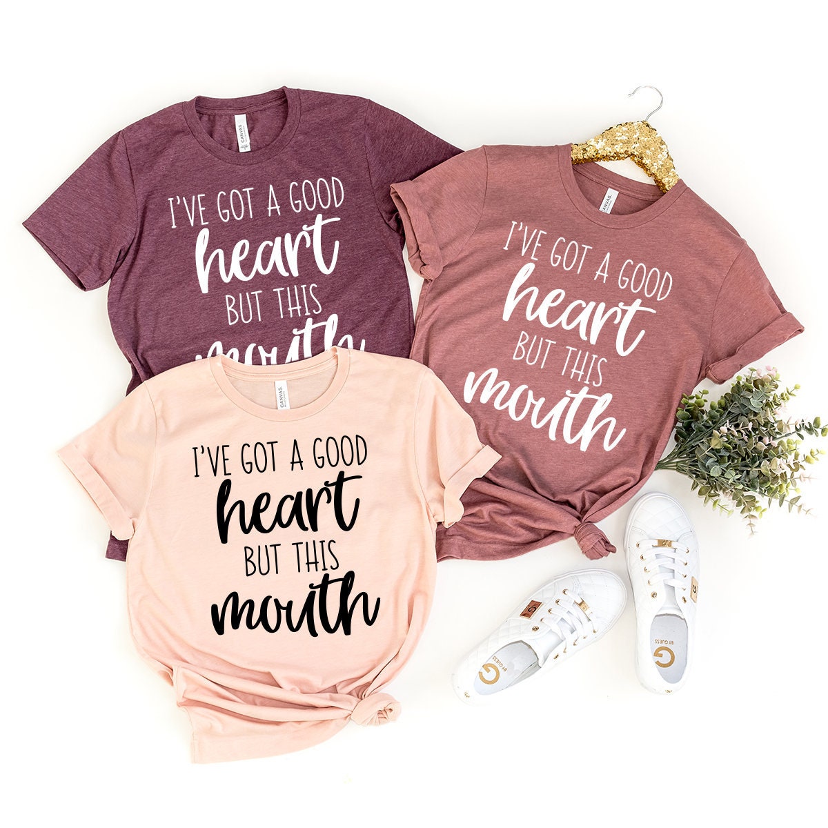 Funny Sarcastic Shirt, Mom Shirt, Sassy Mom Shirt, I've Got A Good Heart But This Mouth Shirt, Sarcastic Shirt, Women Shirt With Saying - Fastdeliverytees.com