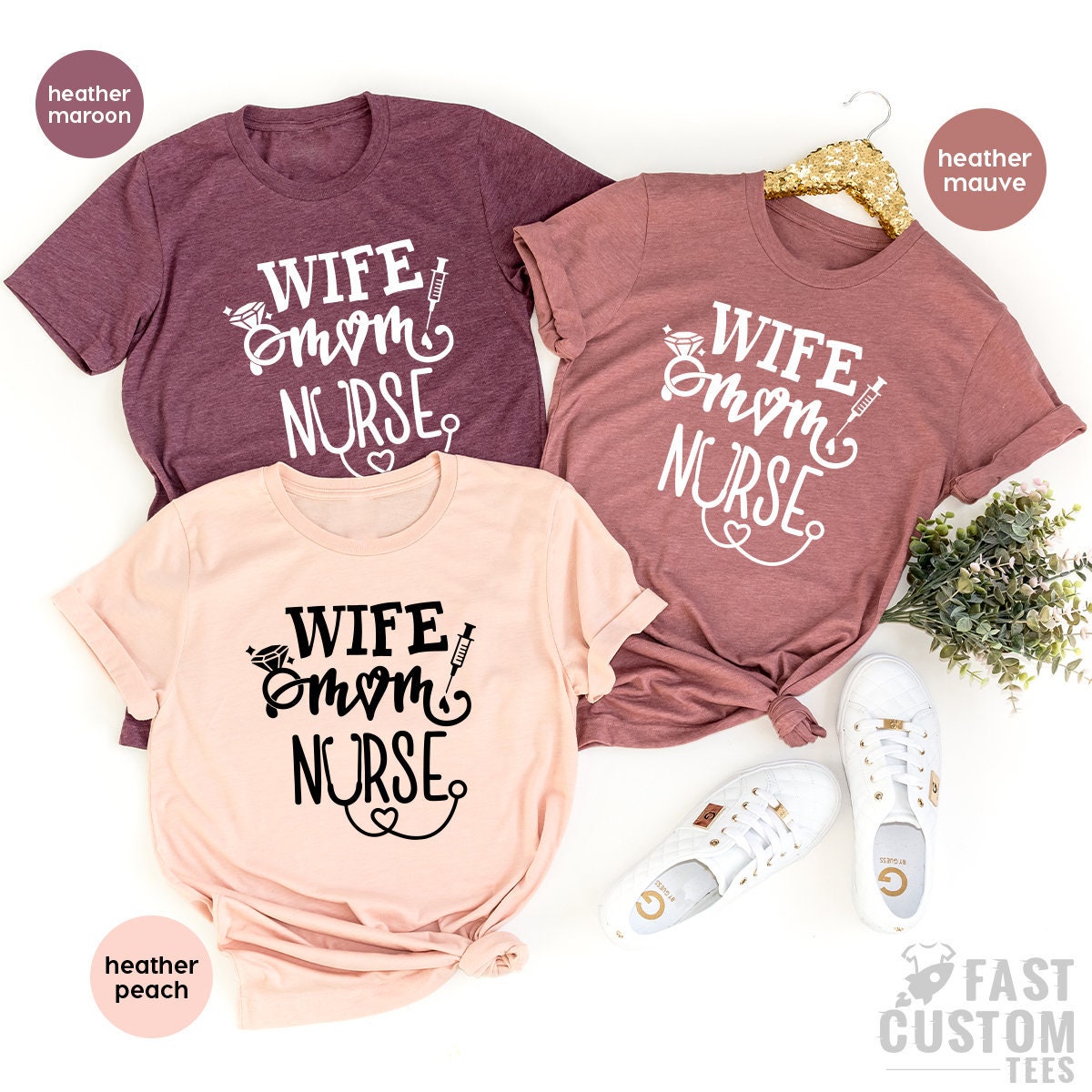 Wife Mom Nurse Shirt, Wife T Shirt, Nursing TShirt, Nurse Tee, Gift For Nurse Mom, Nursing Mom Shirt, Mothers Day Shirts, Mom T Shirt - Fastdeliverytees.com