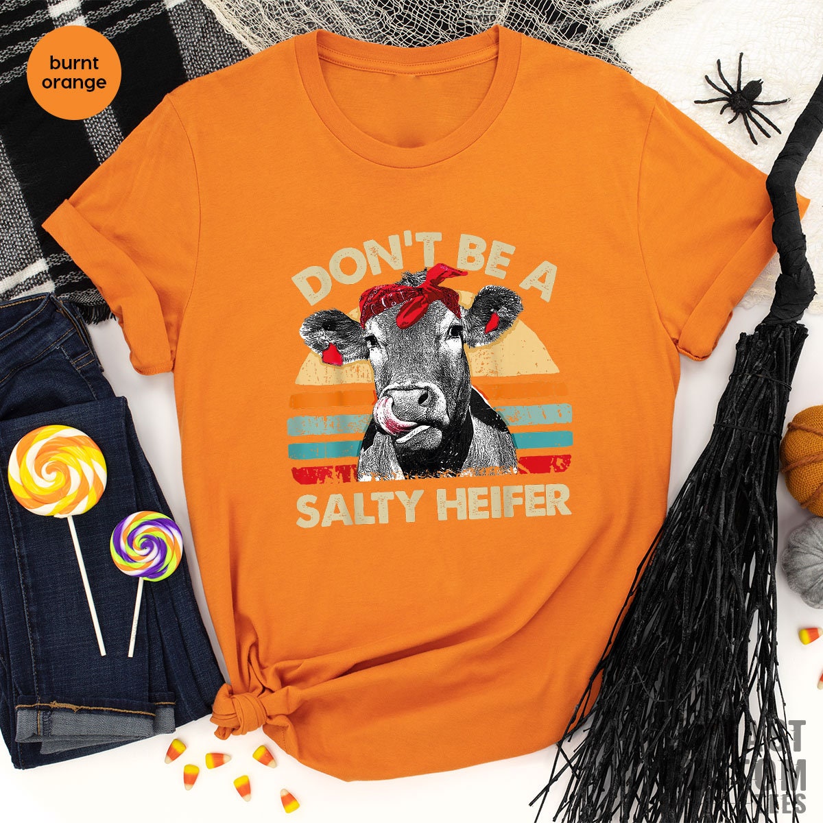 Don't Be A Salty Heifer Shirt, Sassy Cow Tshirt, Retro Sarcastic T Shirt, Funny Cow Lover Shirt, Crazy Heifer T-Shirt, Vintage Farm Shirt - Fastdeliverytees.com