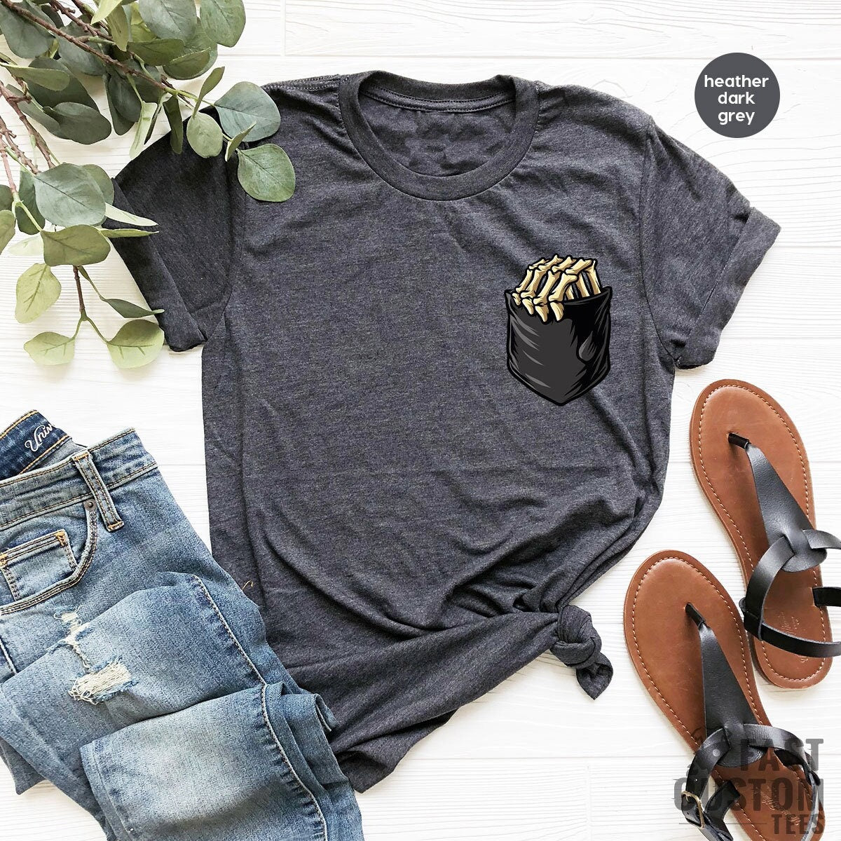 Skeleton Hand Shirt, Funny Pocket Print T Shirt, Fall TShirt, Skeleton T-Shirt, Halloween Shirts - Fastdeliverytees.com