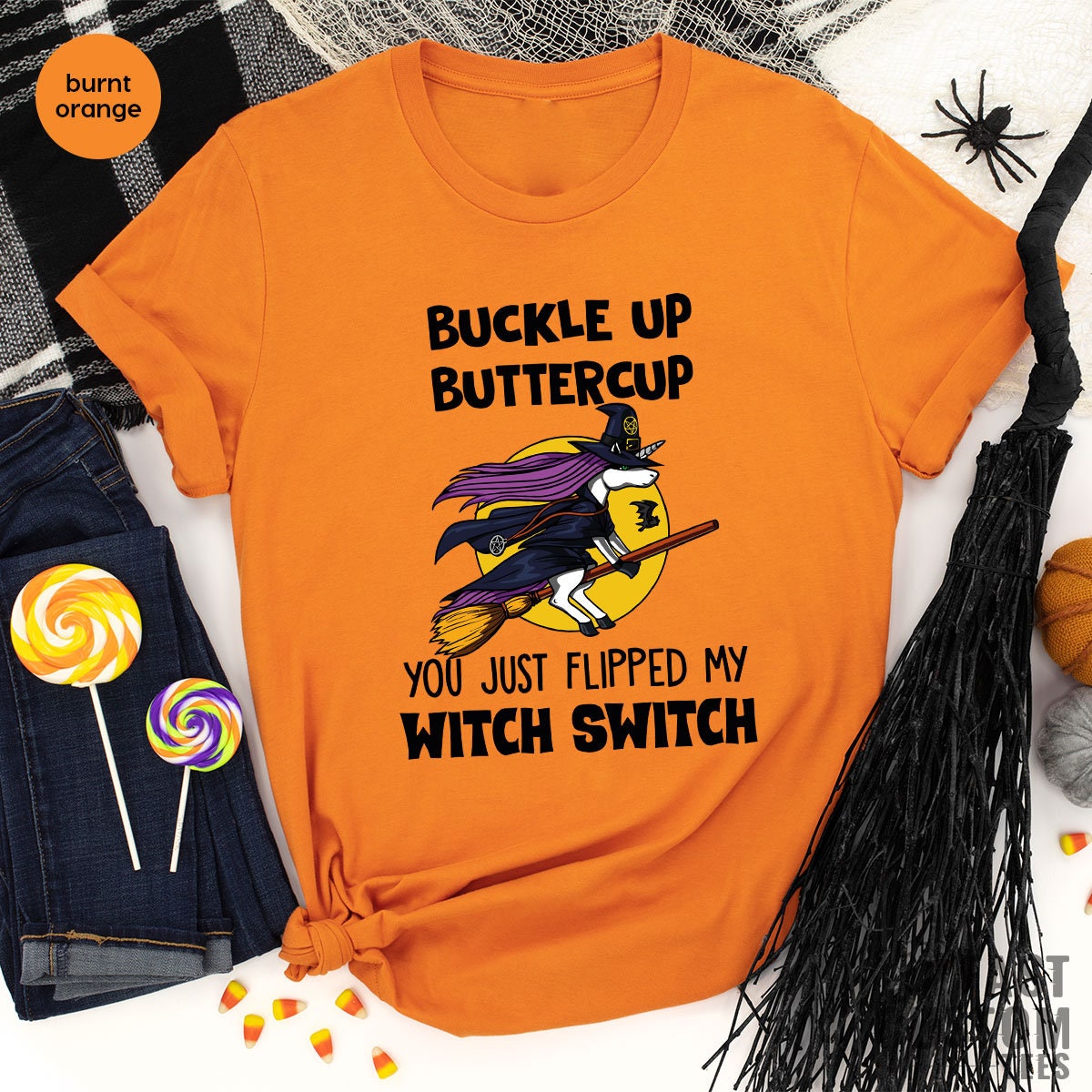 Halloween Witch Shirt, Fall T Shirt, Buckle Up Buttercup You Just Flipped My Witch Switch TShirt, Witchy T-Shirt, Halloween Gift - Fastdeliverytees.com