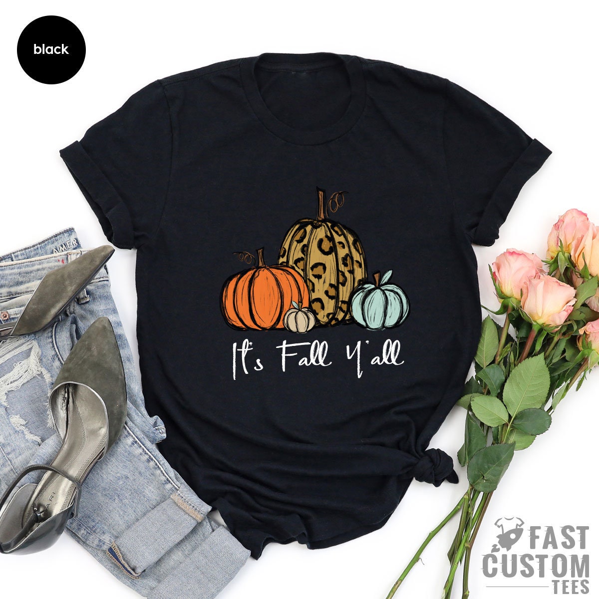Its Fall Yall Shirt, Fall Shirts, Autumun Shirt, Thanksgiving Shirt, Halloween Shirt, Pumpkin Tshirt, Cute Fall Graphic T-Shirt - Fastdeliverytees.com