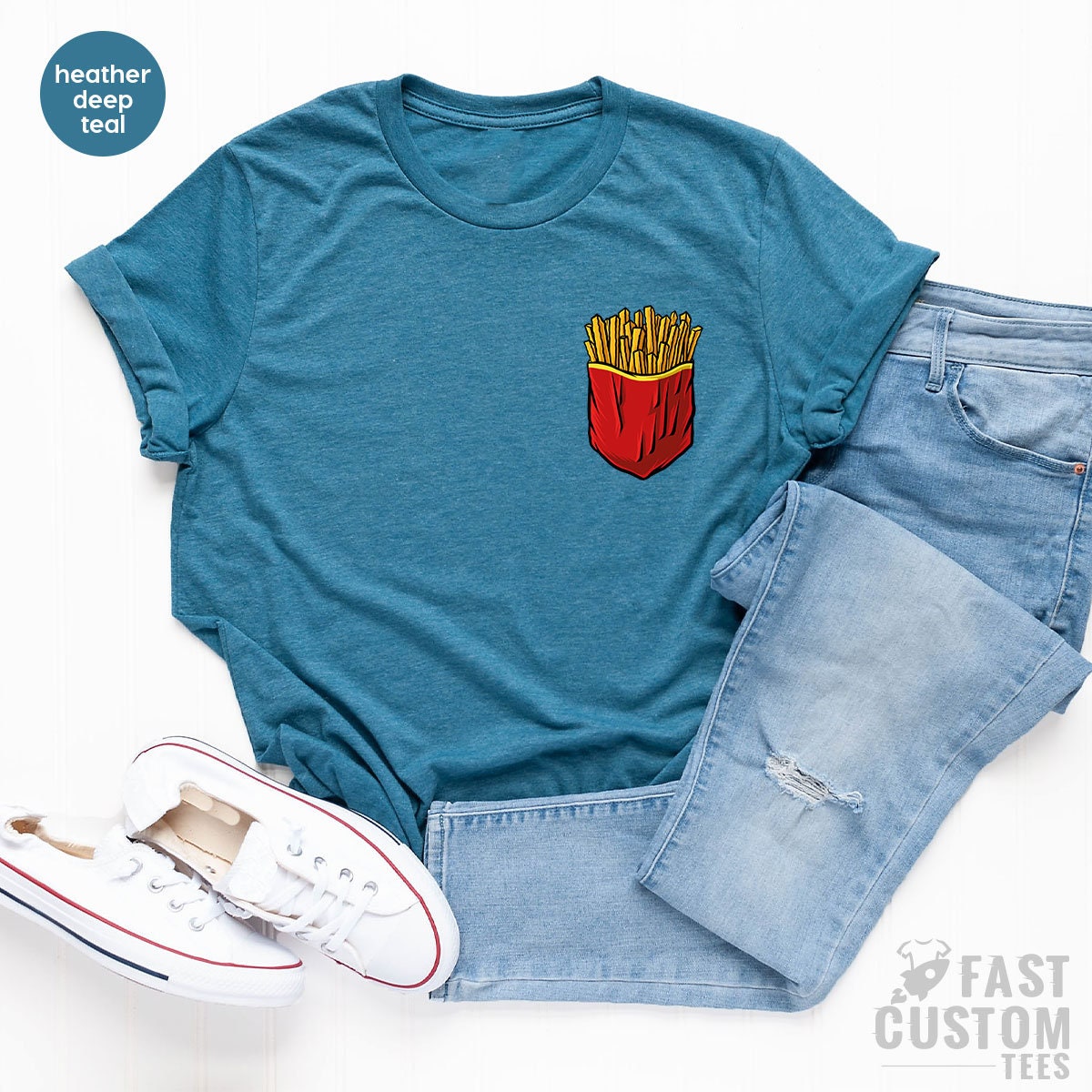 Potato Chips Shirt, French Fries Shirt, Funny Pocket Print Shirt, Food Lover T Shirt, Foodie TShirt, Fast Food T-Shirt - Fastdeliverytees.com