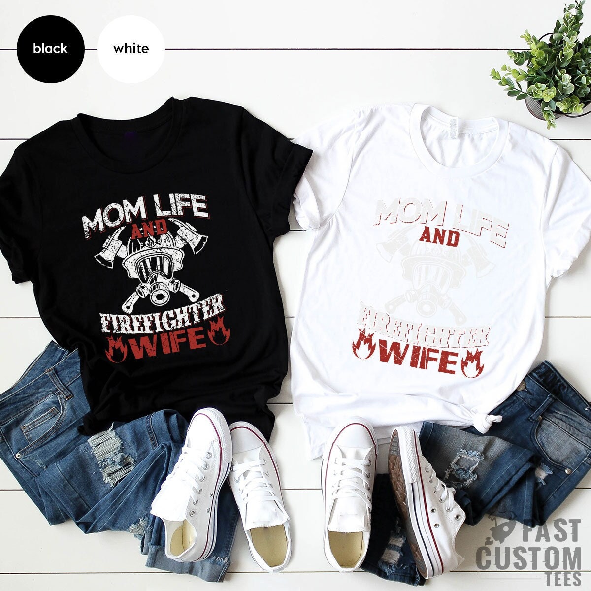 Firefighter Wife Shirt, Firemen Mom Life T Shirt, Wife Of Firefighter TShirt, Fireman Mama T-Shirt, Firefighter Wife Tank Top - Fastdeliverytees.com