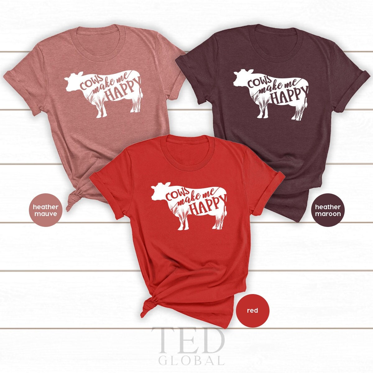 Funny Farm Life T Shirt, Cow Lovers T-Shirt, Cow Farmer TShirt, Cows Make Me Happy Shirt, Cow Mama Shirt, Farmer Girls Gift, Farmer Mom Tees - Fastdeliverytees.com