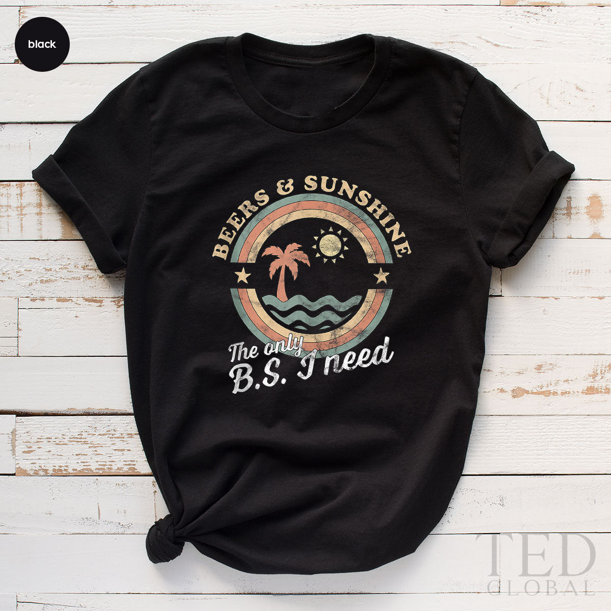 Beer Lover T-Shirt, Beers &Sunshine T Shirt, Alcohol Lover Tee, Vacation Beer Shirts, Beach Shirt, Beer TShirt, Gift For Drinker Lover - Fastdeliverytees.com