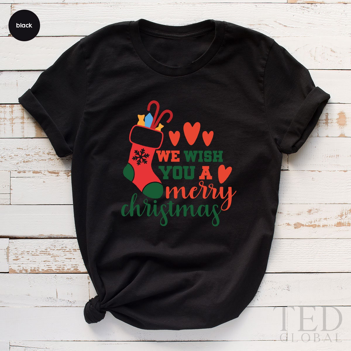 Cute Socks And Candy T-Shirt, We Wish You A Merry Christmas T Shirt, Funny Family Christmas Shirts, Holiday Outfit Shirt, Christmas Gift - Fastdeliverytees.com
