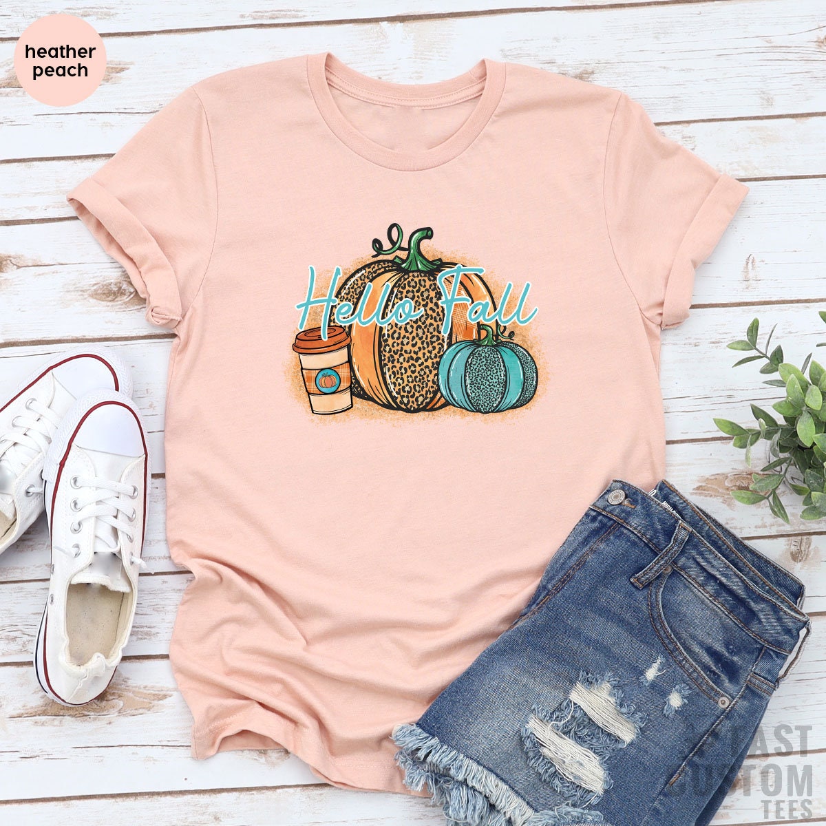 Hello Fall Shirt, Women Fall Shirt, Pumpkin Fall Tee, Cute Autumn Shirt, Thanksgiving Shirt Women, Thankful Family Tee, Fall Blessed Shirt - Fastdeliverytees.com