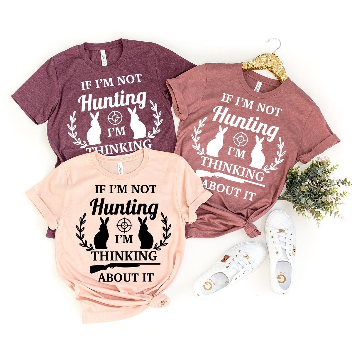 Hunting Shirt, Rabbit Hunter Shirt, If I'm Not Hunting I'm Thinking About It Shirt, Camping Shirts, Outdoors Shirt, Hunting Lover Shirt - Fastdeliverytees.com