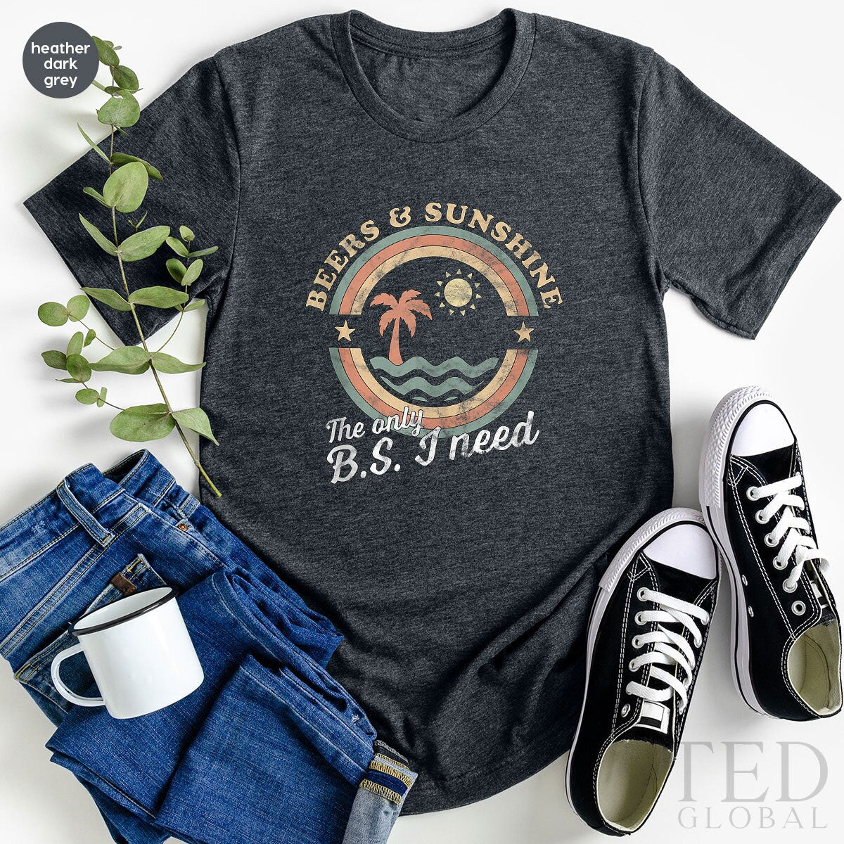 Beer Lover T-Shirt, Beers &Sunshine T Shirt, Alcohol Lover Tee, Vacation Beer Shirts, Beach Shirt, Beer TShirt, Gift For Drinker Lover - Fastdeliverytees.com