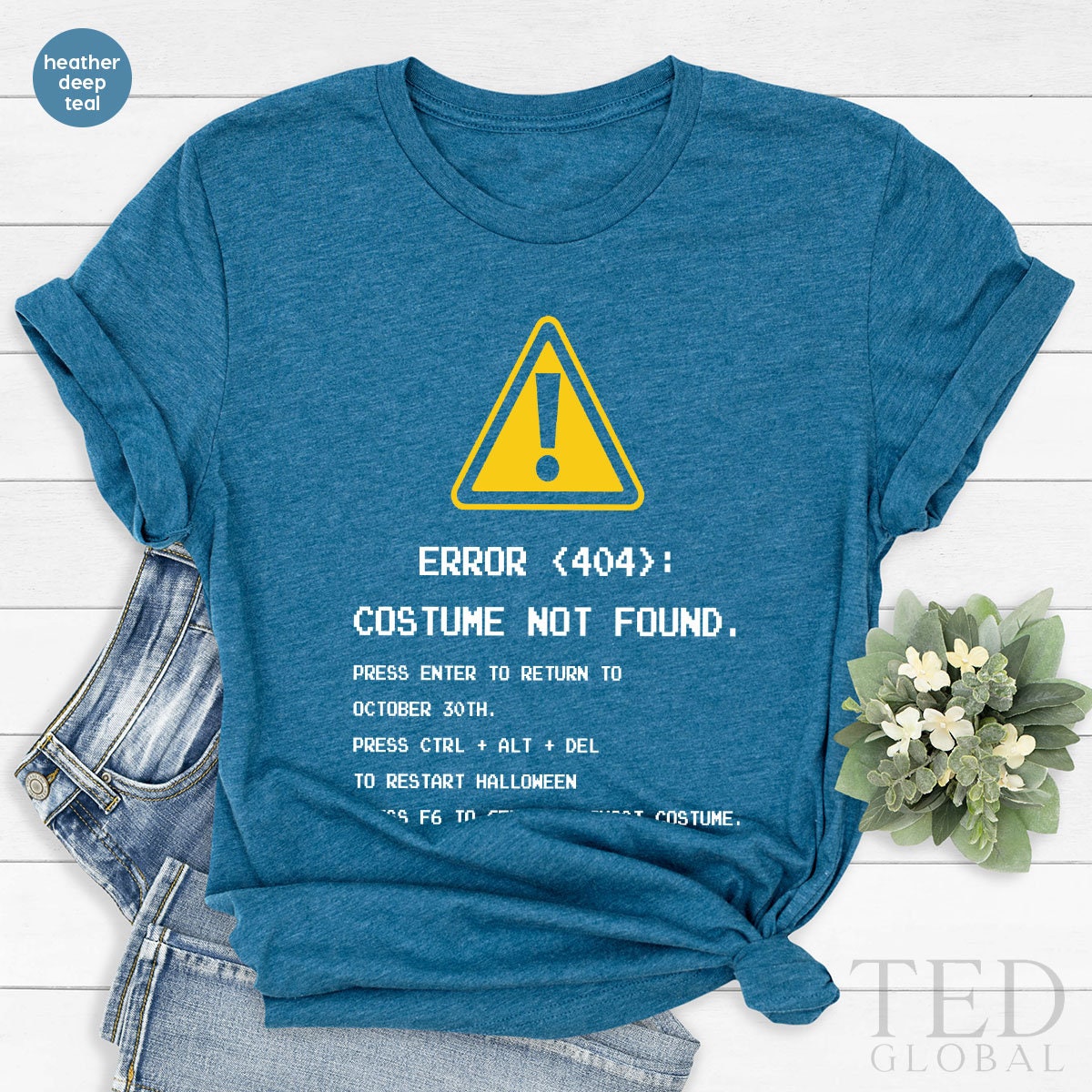 Sarcastic Halloween Shirt, Error 404 T Shirt, Ghost Costume T Shirt, Computer Guy Shirts, Computer Expressions T-Shirt, Gift For Halloween - Fastdeliverytees.com
